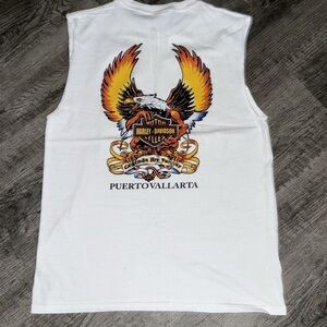 Harley-Davidson White Sleeveless Top